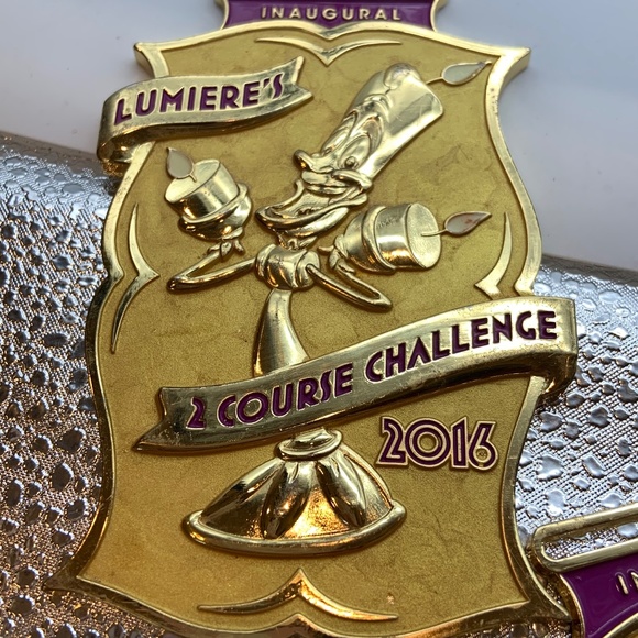RARE Disney Beauty & The Beast Lumiere's Inaugural 2 Course Challenge 2016 Medal - Picture 10 of 13